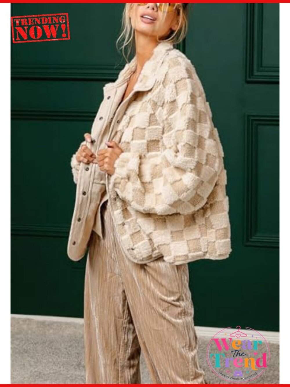 Fleece Jacket Fuzzy Oversized Sherpa Shacket Faux Fur Coat - Picture 5 of 5